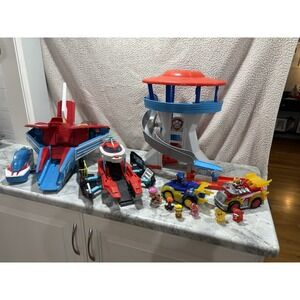 Paw Patrol Lot Look Out Tower Jet & Vehicles Boat Large Lot Chase Marshall